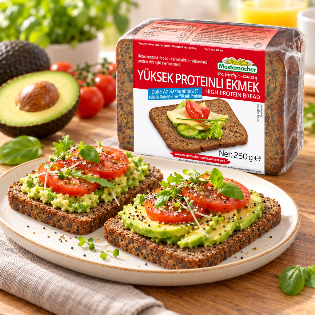 MESTEMACHER Yüksek Proteinli Ekmek 250 g – sunum önerisi
