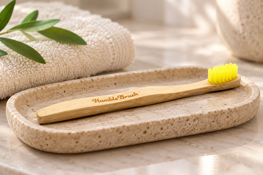 HUMBLE BRUSH Bambu Çocuk Diş Fırçası Ultra Soft-Çok Yumuşak SARI – sunum önerisi