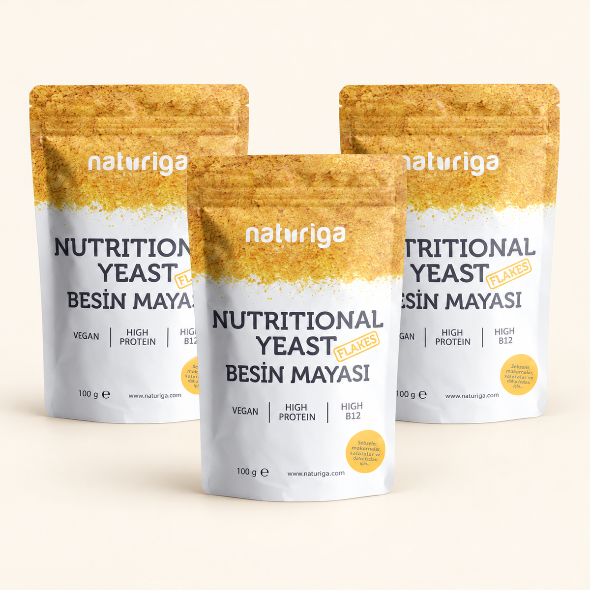 NATURIGA 3'lü Besin Mayası – stüdyo çekimi