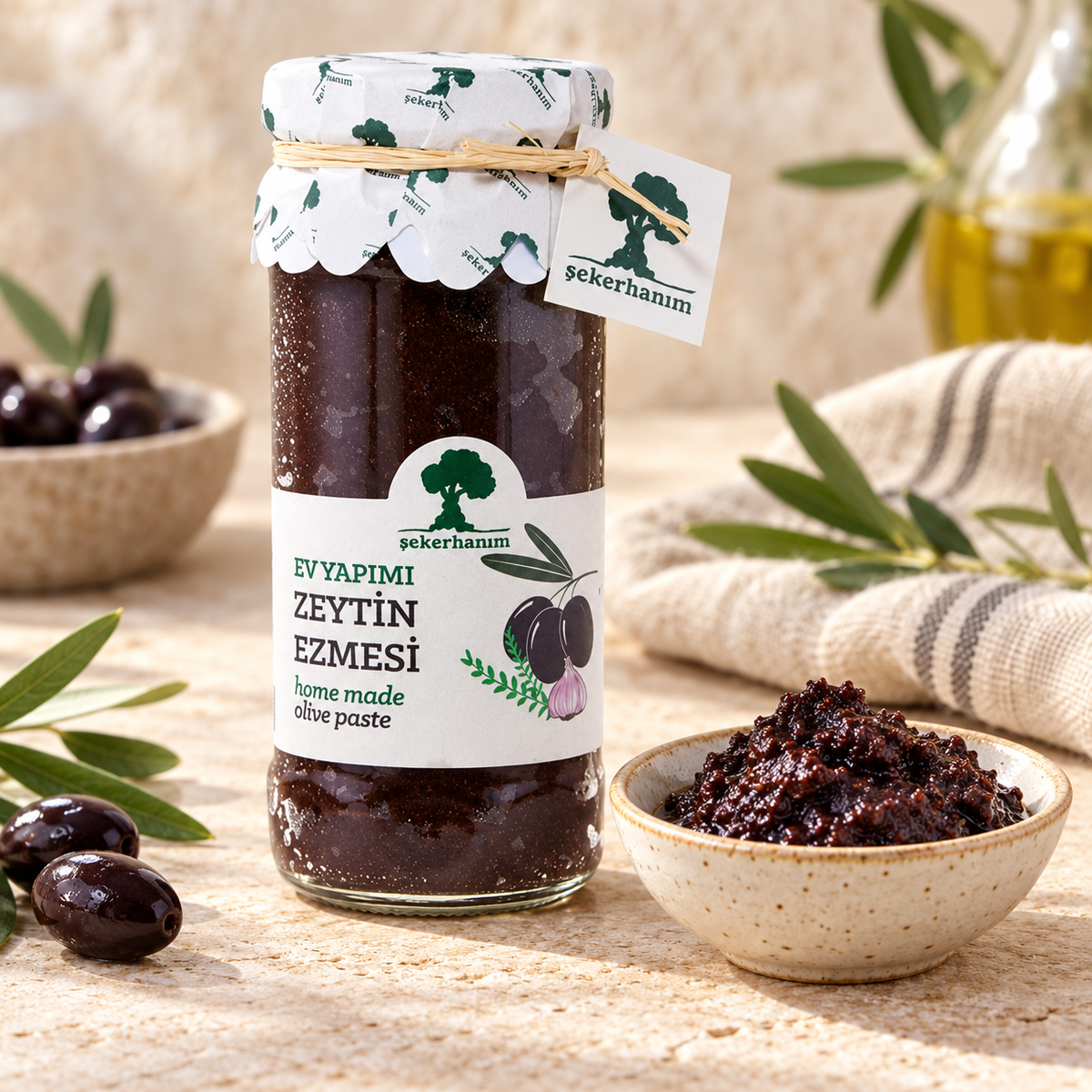 ŞEKERHANIM Zeytin Ezmesi 250 g – sunum önerisi