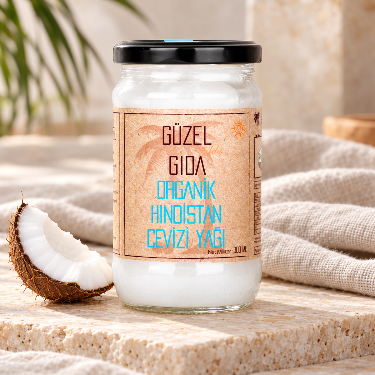GÜZEL GIDA Organik Hindistan Cevizi Yağı 300 ml – sunum önerisi