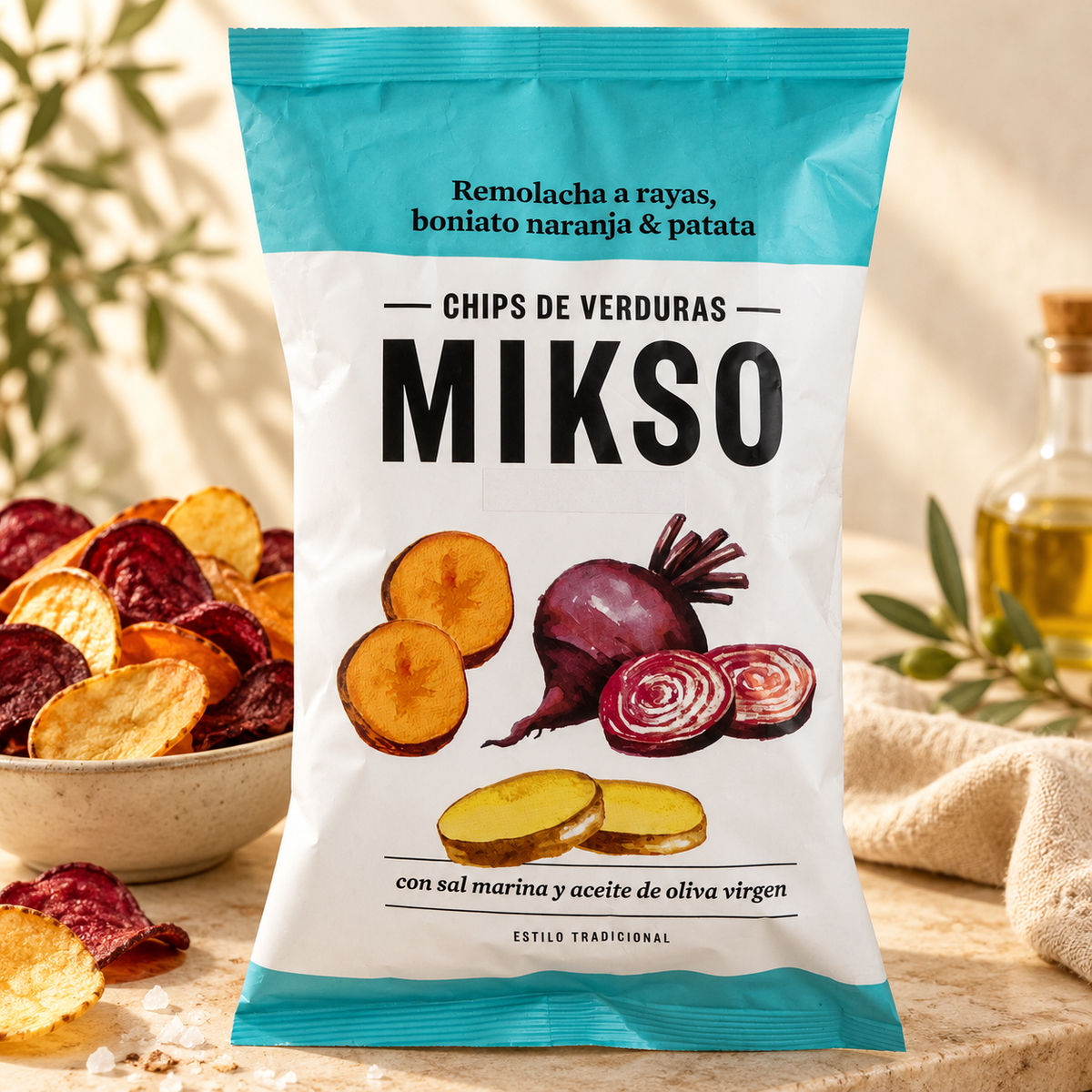MIKSO Sebze Cipsi 85 g – sunum önerisi