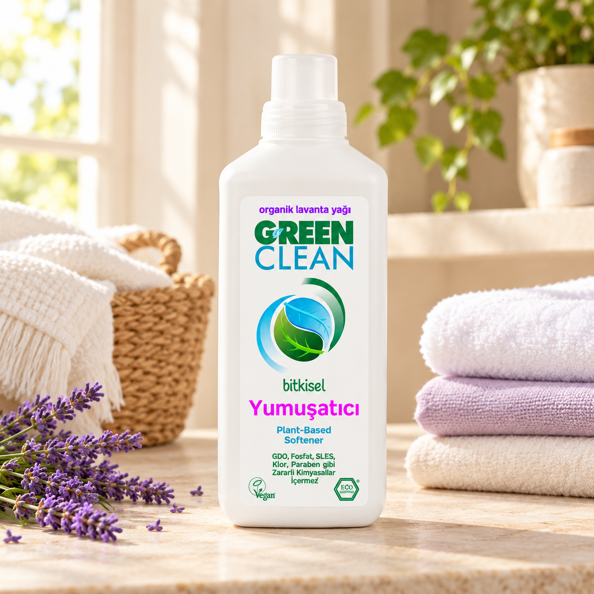 U Green Clean Yumuşatıcı 1000 ml-Lavanta – sunum önerisi
