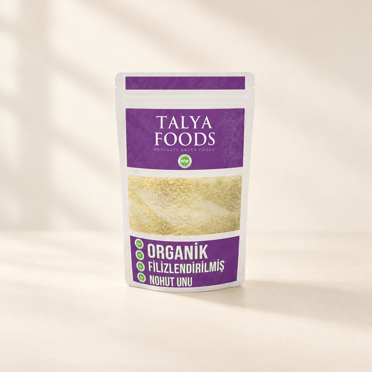 TALYA FOODS Organik Filizlendirilmiş Nohut Unu 500 g – stüdyo çekimi