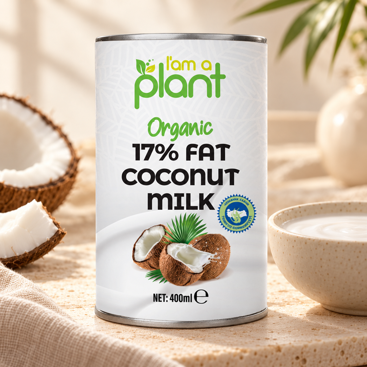 I'M A PLANT Organik Hindistan Cevizi Sütü 400 ml – sunum önerisi