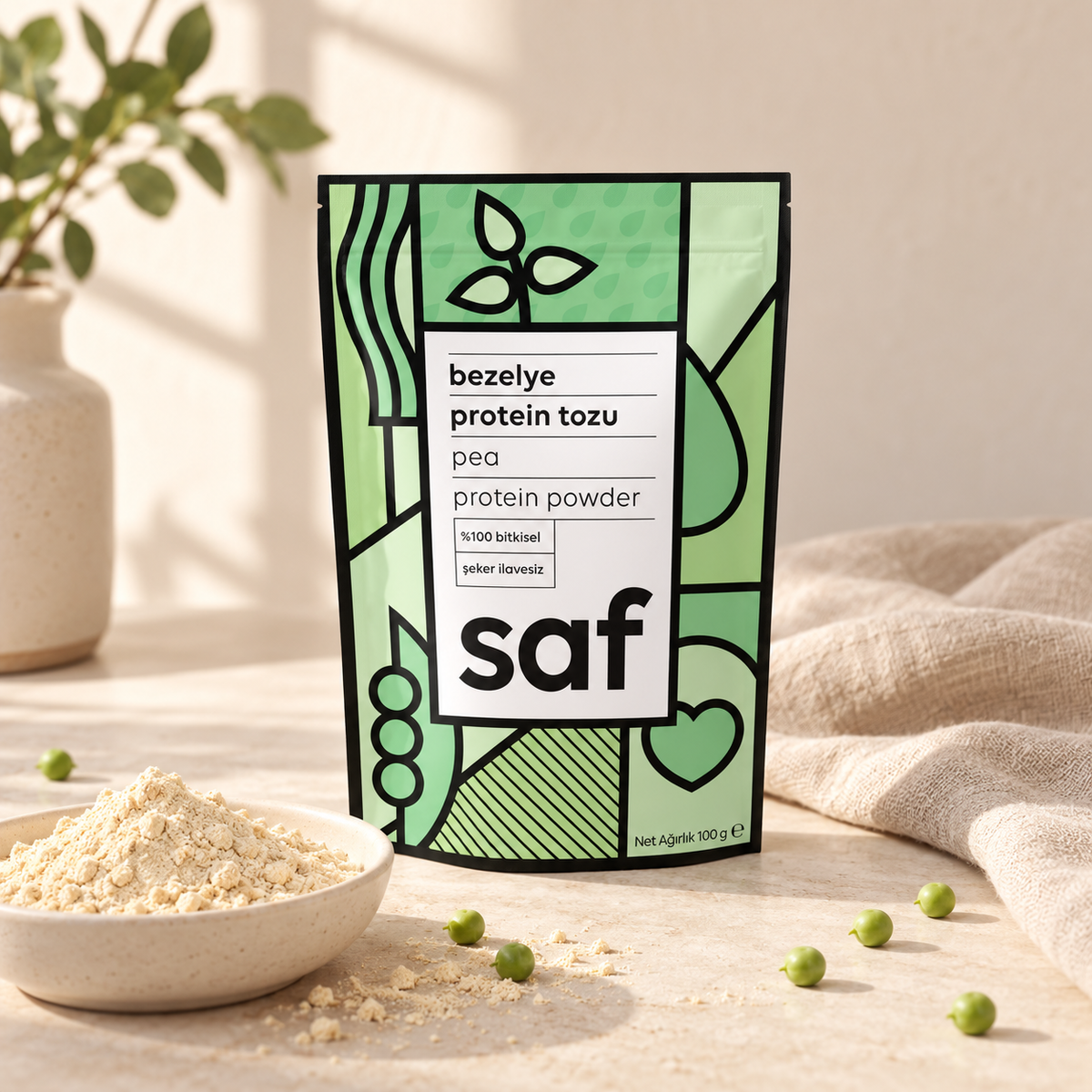 SAF Bezelye Proteini Tozu 100 g – sunum önerisi