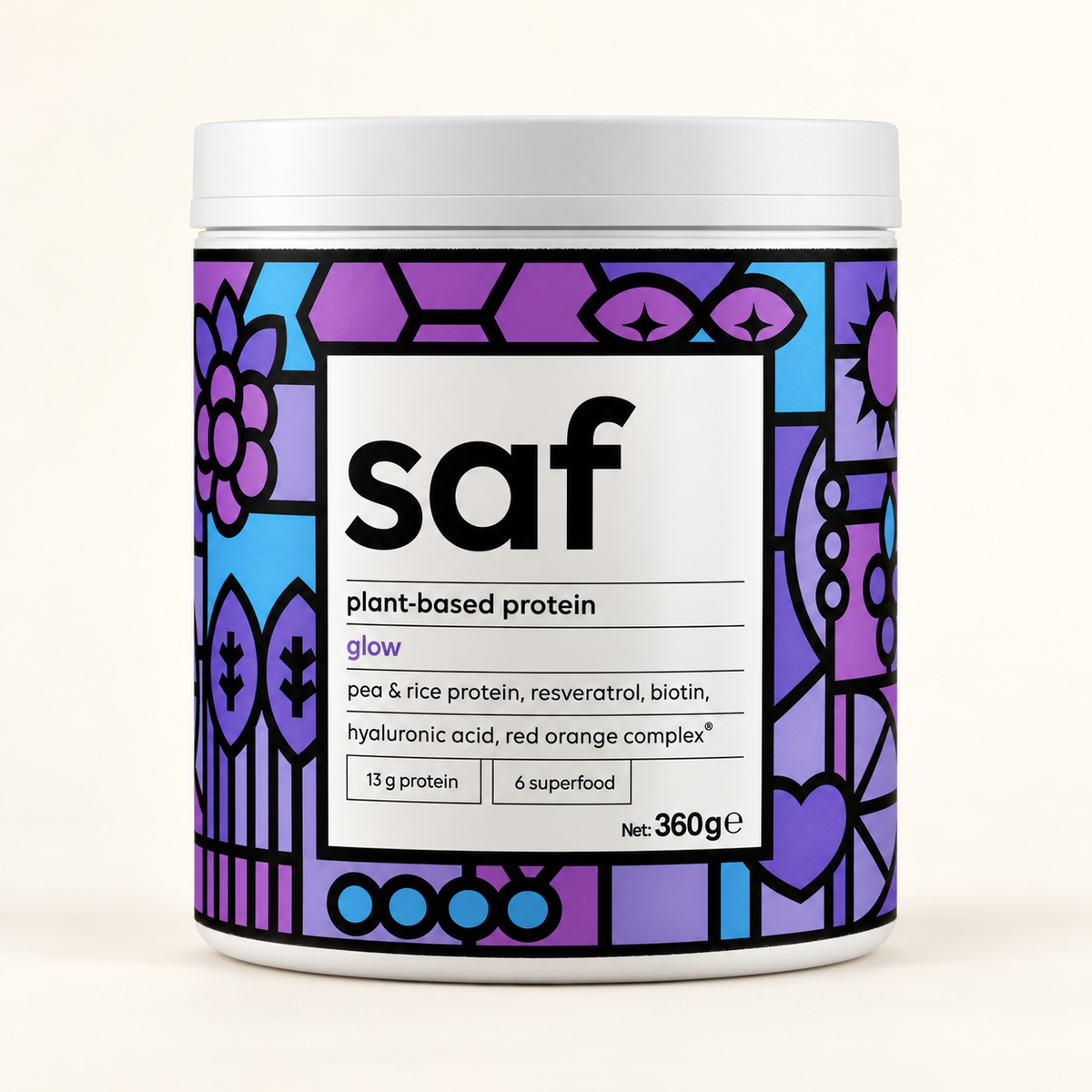 SAF Protein Superfood Mix Glow 360 g – stüdyo çekimi