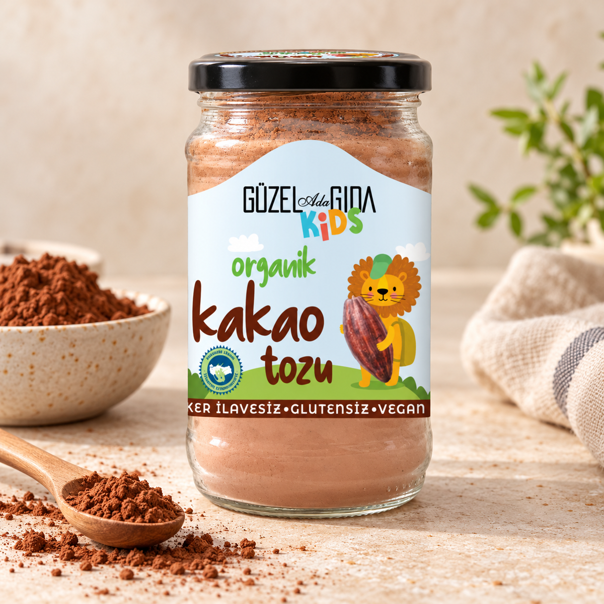 GÜZEL GIDA Organik Kakao Tozu 150 g – sunum önerisi