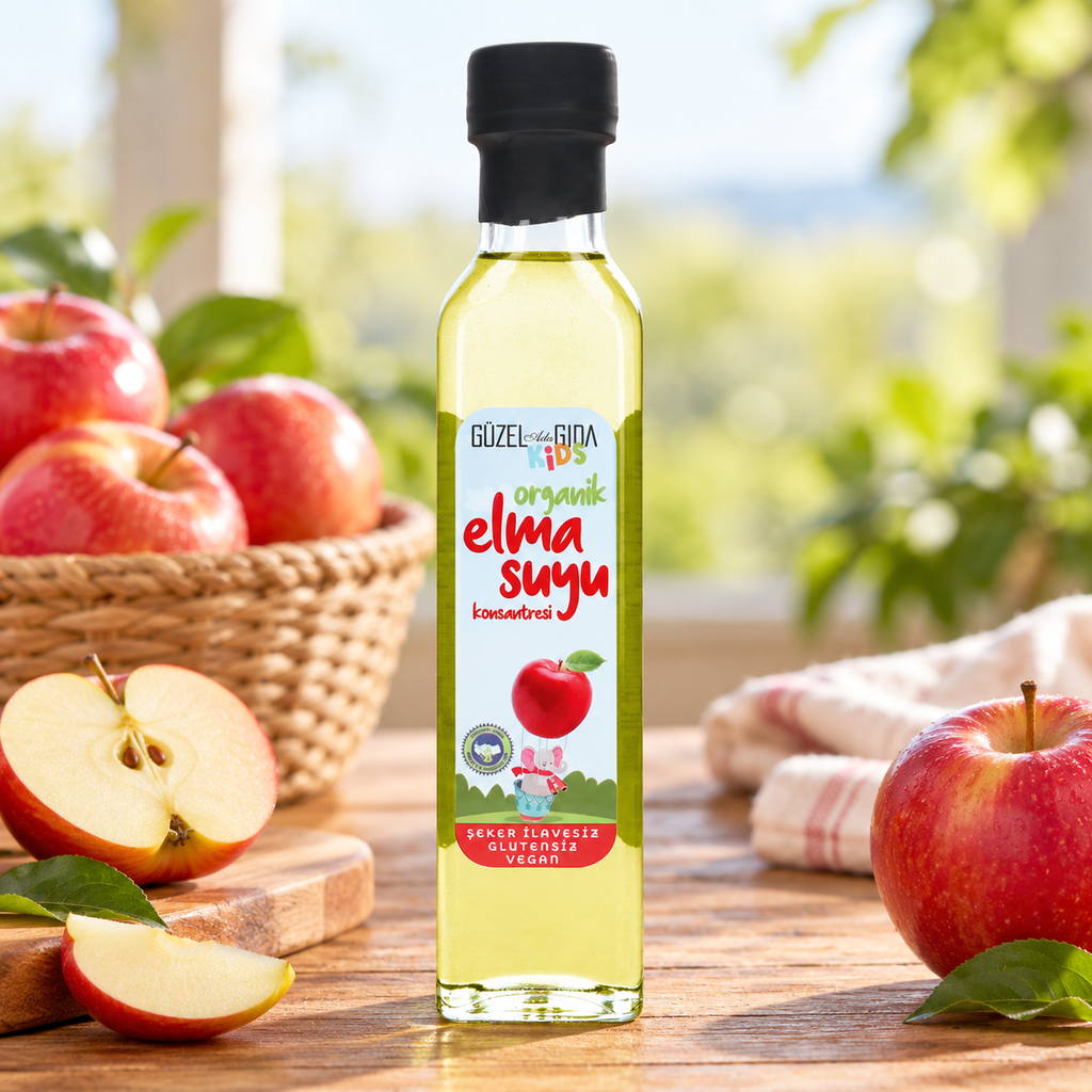 GÜZEL GIDA Organik Elma Suyu Konsantresi 340 g ( Organik Tatlandırıcı ) – sunum önerisi