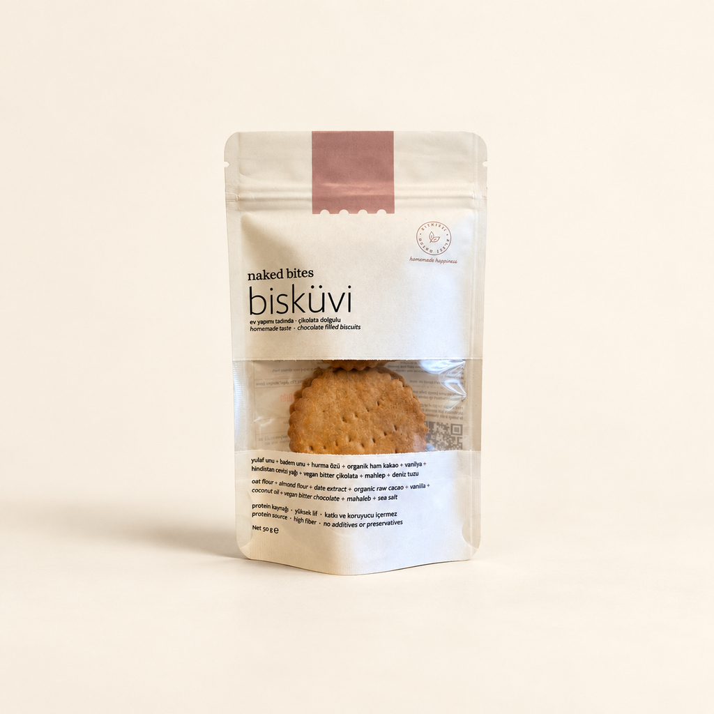 NAKED BITES Çikolata Dolgulu Bisküvi 50 g – stüdyo çekimi