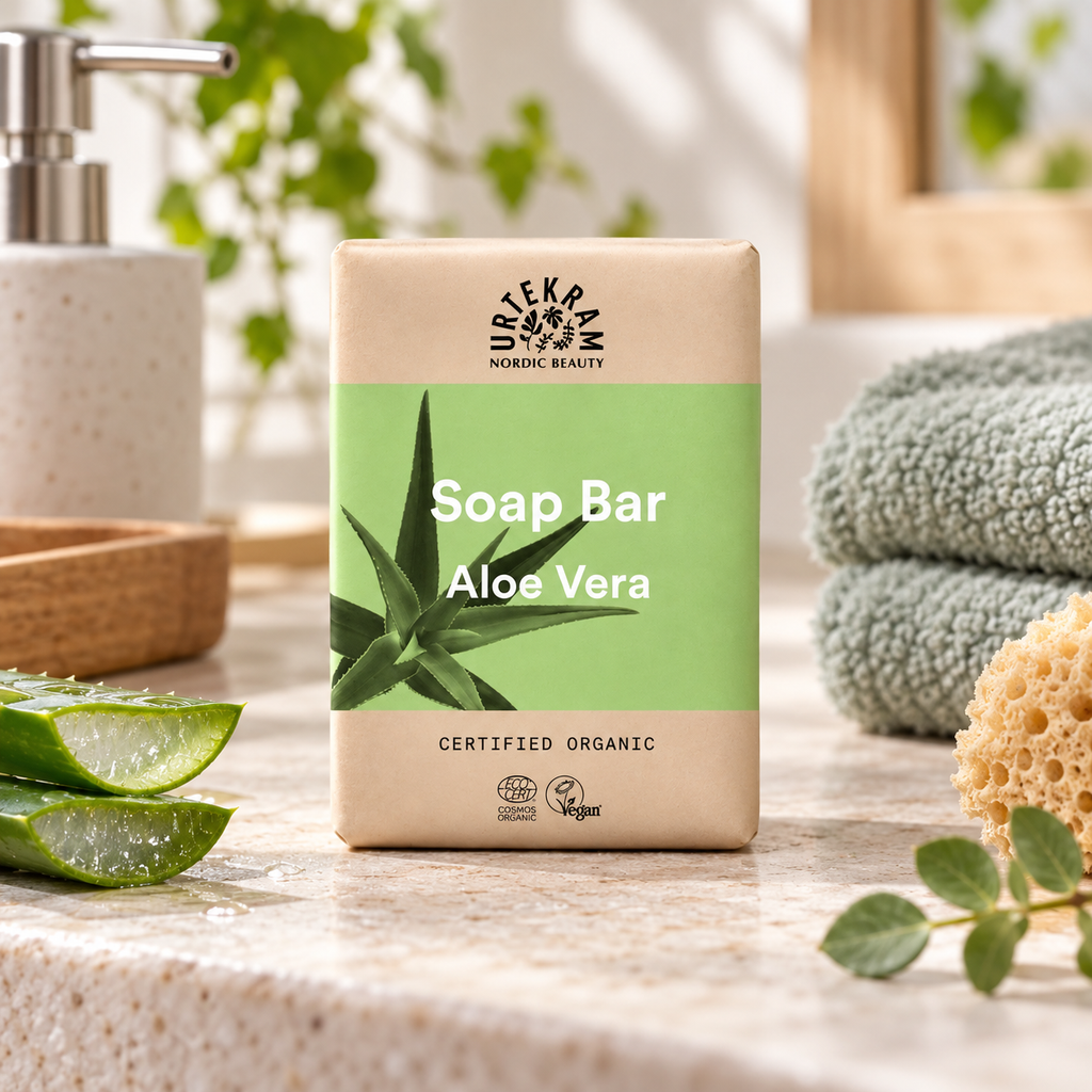 URTEKRAM Organik Aloe Veralı Sabun 100 g – sunum önerisi