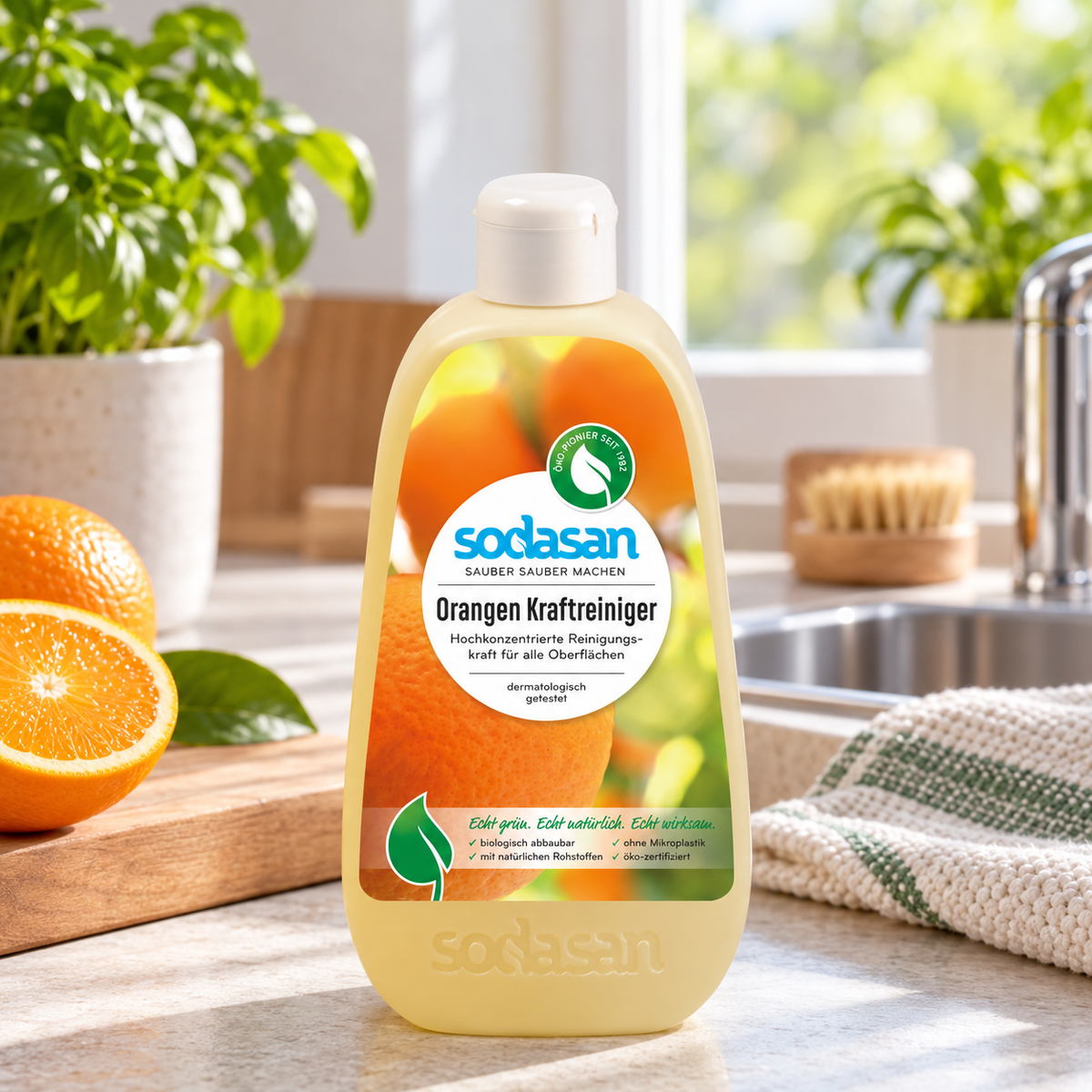 SODASAN Portakallı Güçlü Temizleyici 500 ml – sunum önerisi