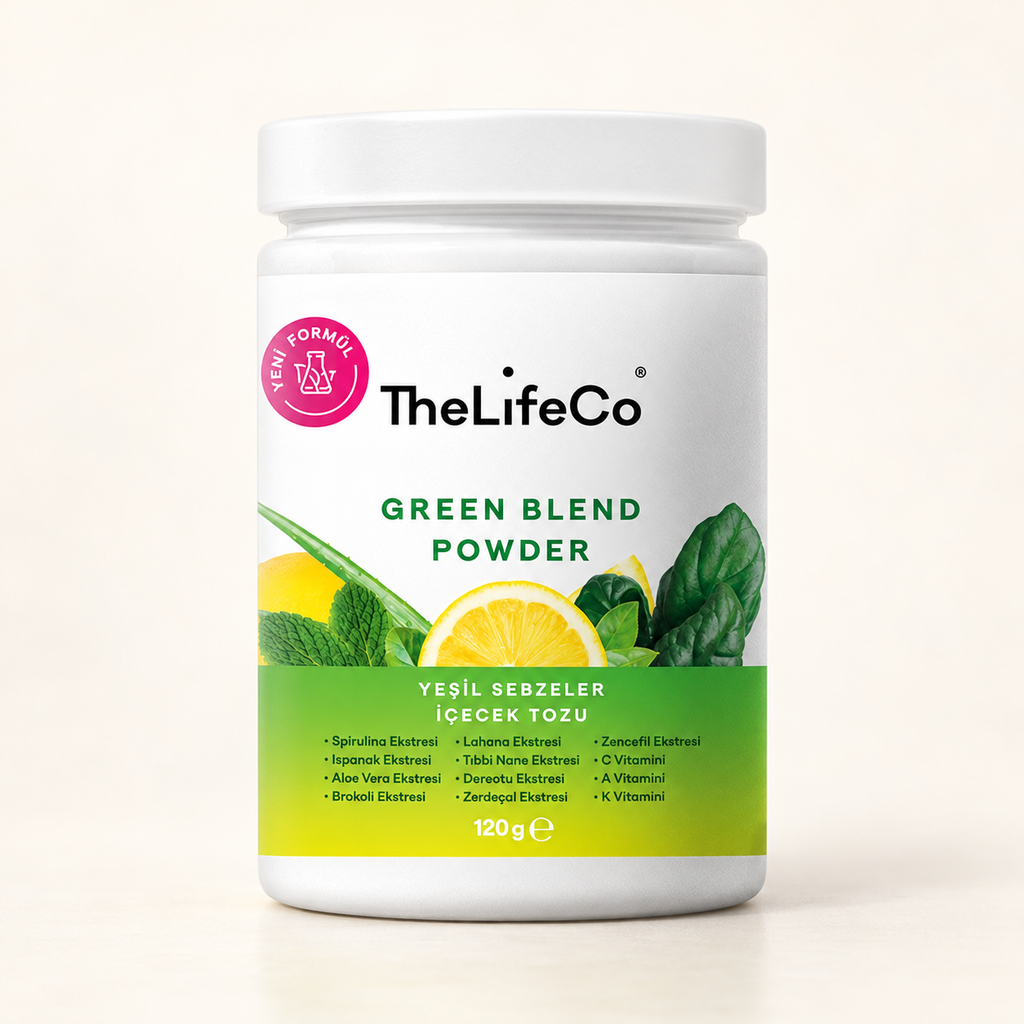 THE LIFECO Yeşil Sebzeler İçecek Tozu Green Blend 120 g – stüdyo çekimi