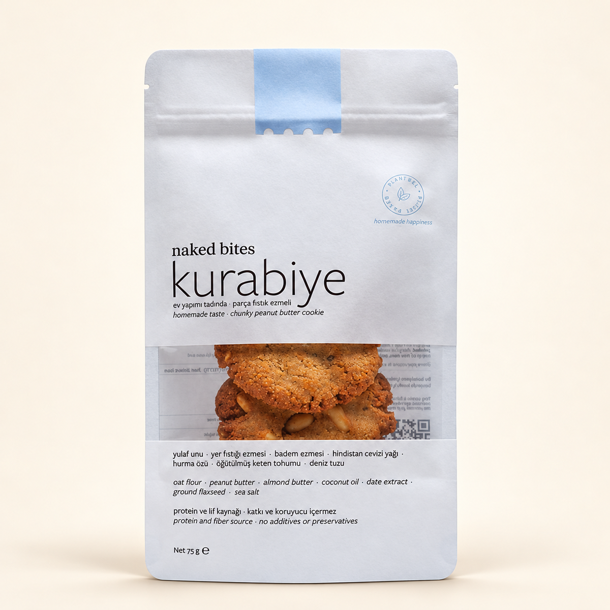 NAKED BITES Kurabiye - Parça Fıstık Ezmeli -50 g – stüdyo çekimi