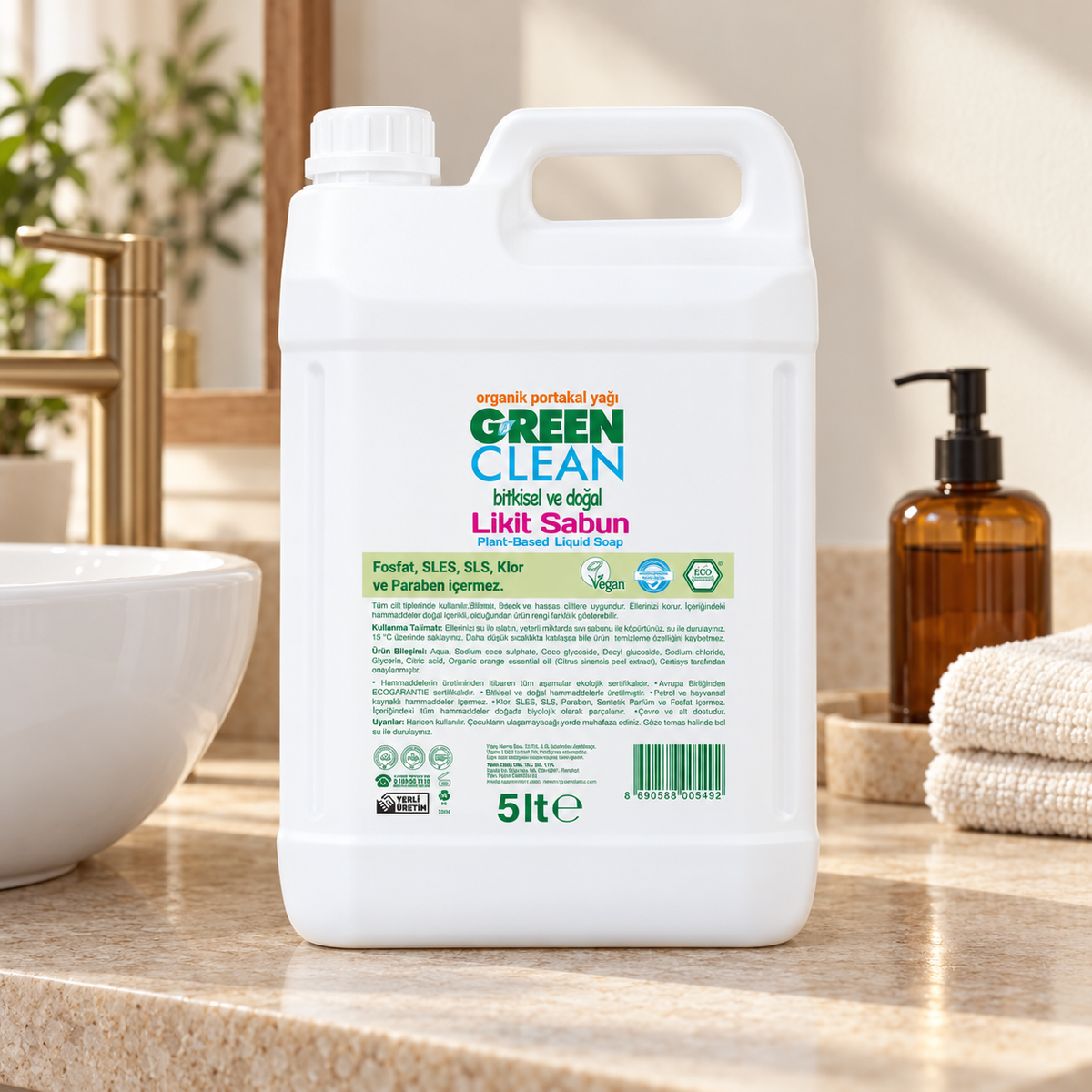 U GREEN CLEAN Likit Sabun 5 Litre – kullanım önerisi