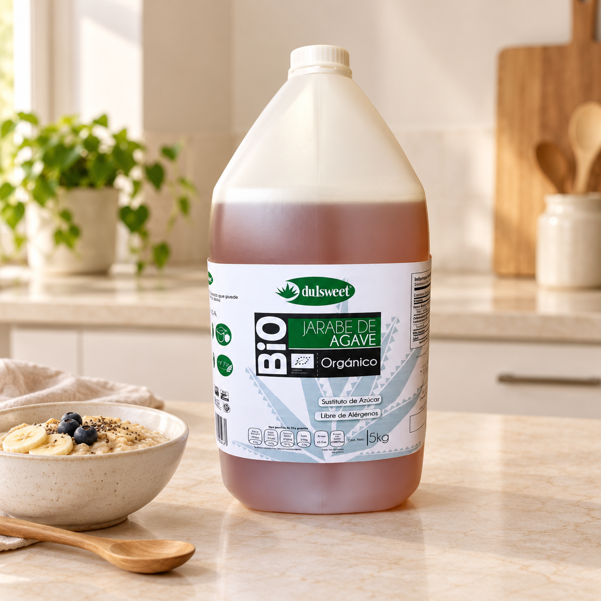 DULSWEET Organik Agave Şurubu 5 kg – kullanım ve sunum önerisi