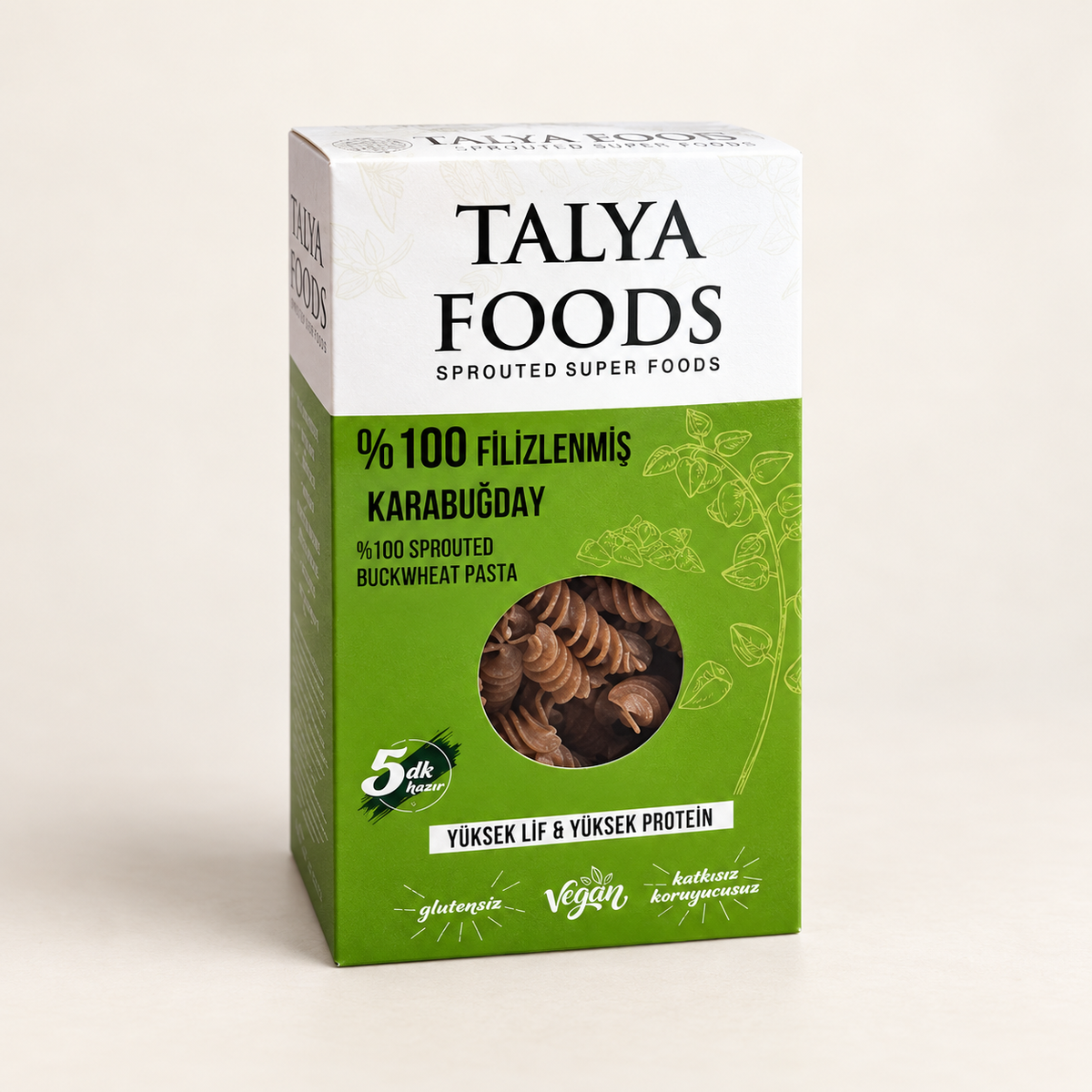 TALYA FOODS Filizlendirilmiş Karabuğday Makarnası 200 g – stüdyo çekimi