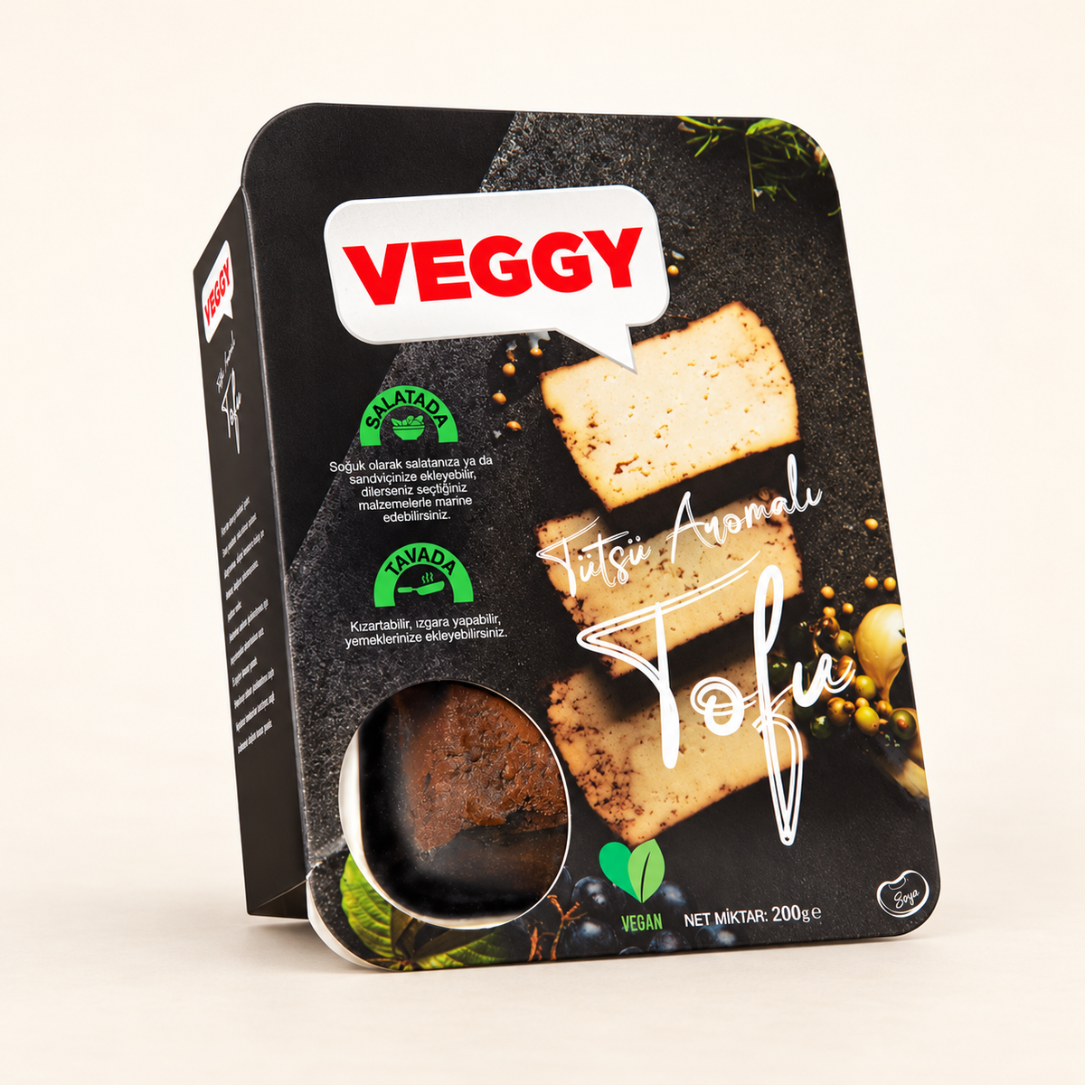 VEGGY Tütsü Aromalı Tofu 200 g – stüdyo çekimi