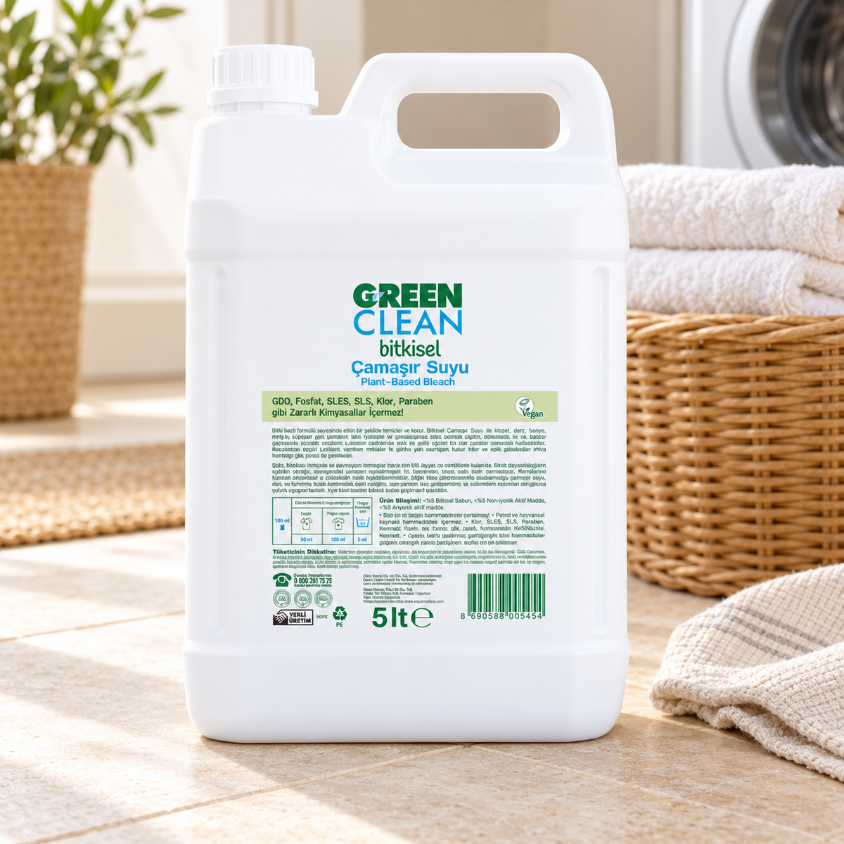 U GREEN CLEAN Bitkisel Çamaşır Suyu 5 litre – kullanım önerisi