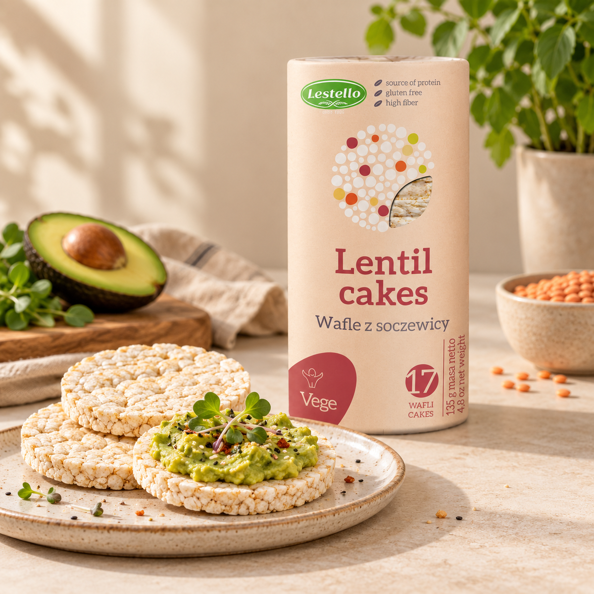LESTELLO Glutensiz Mercimek Patlağı Kraker 135 g – kullanım ve sunum önerisi