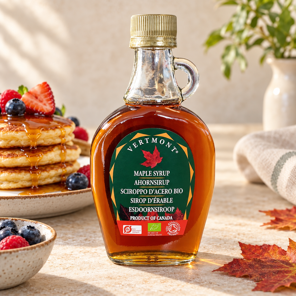 VERMONT Organik Akçaağaç Şurubu 330 g / 250 ml – sunum önerisi