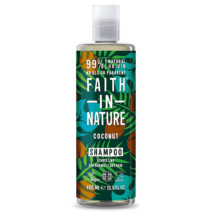 FAITH IN NATURE %99 Doğal İçerikli Nemlendirici Şampuan 400 ml Normal-Kuruya Dönük Saçlar İçin Hindistan Cevizi