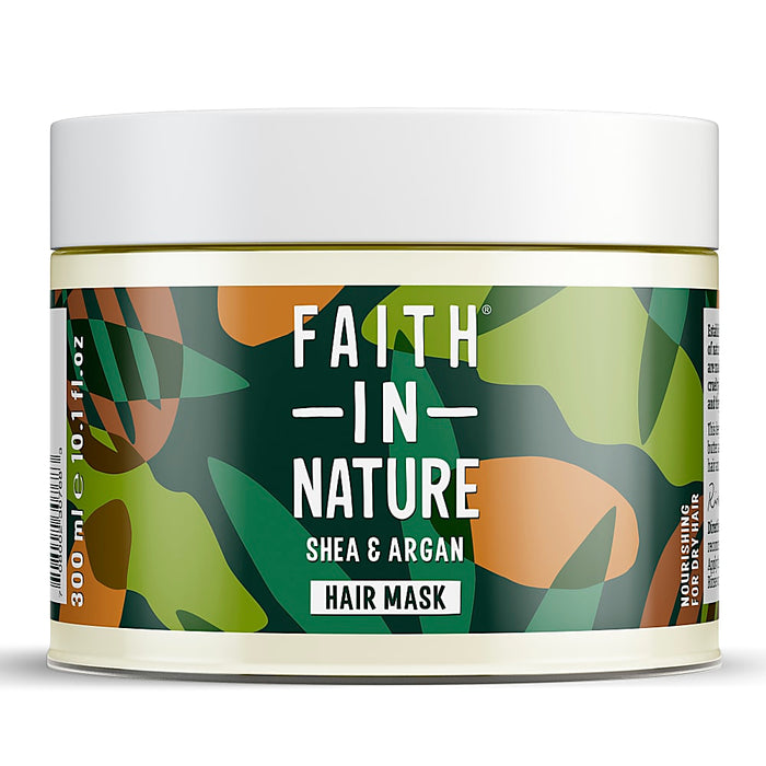 FAITH IN NATURE %99 Doğal İçerikli Besleyici Saç Bakım Maskesi 300 ml Çok Kuru Saç Tipleri İçin Shea&Argan