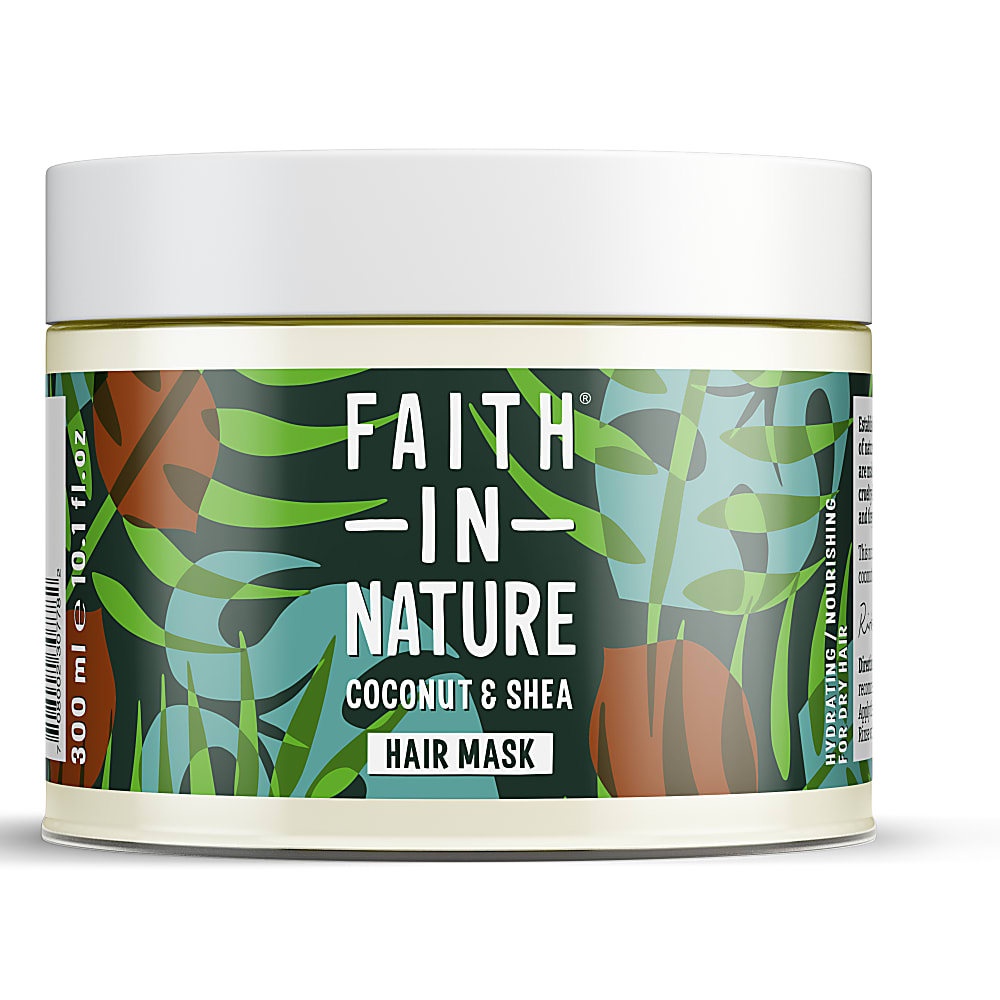 FAITH IN NATURE %99 Doğal İçerikli Nemlendirici&Besleyici Saç Bakım Maskesi300 ml -Kuru Saç Tipleri İçin Hindistan Cevizi&Shea Yağı