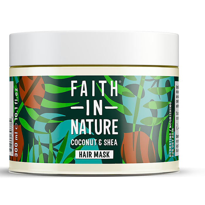 FAITH IN NATURE %99 Doğal İçerikli Nemlendirici&Besleyici Saç Bakım Maskesi300 ml -Kuru Saç Tipleri İçin Hindistan Cevizi&Shea Yağı