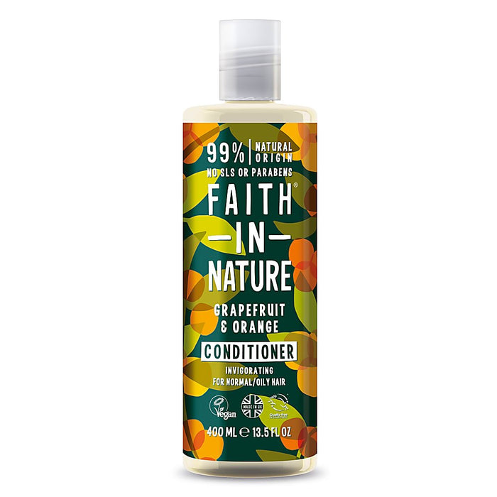 FAITH IN NATURE %99 Doğal İçerikli Tazeleyici Saç Bakım Kremi 400 ml- Normal-Yağlanmaya-Kepeğe Meyilli Saçlar İçin Greyfurt-Portakal