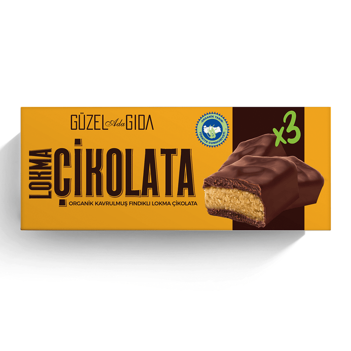 GÜZEL GIDA ORGANİK Lokma Çikolata Fındık Ezmeli Vegan Bar 35 g