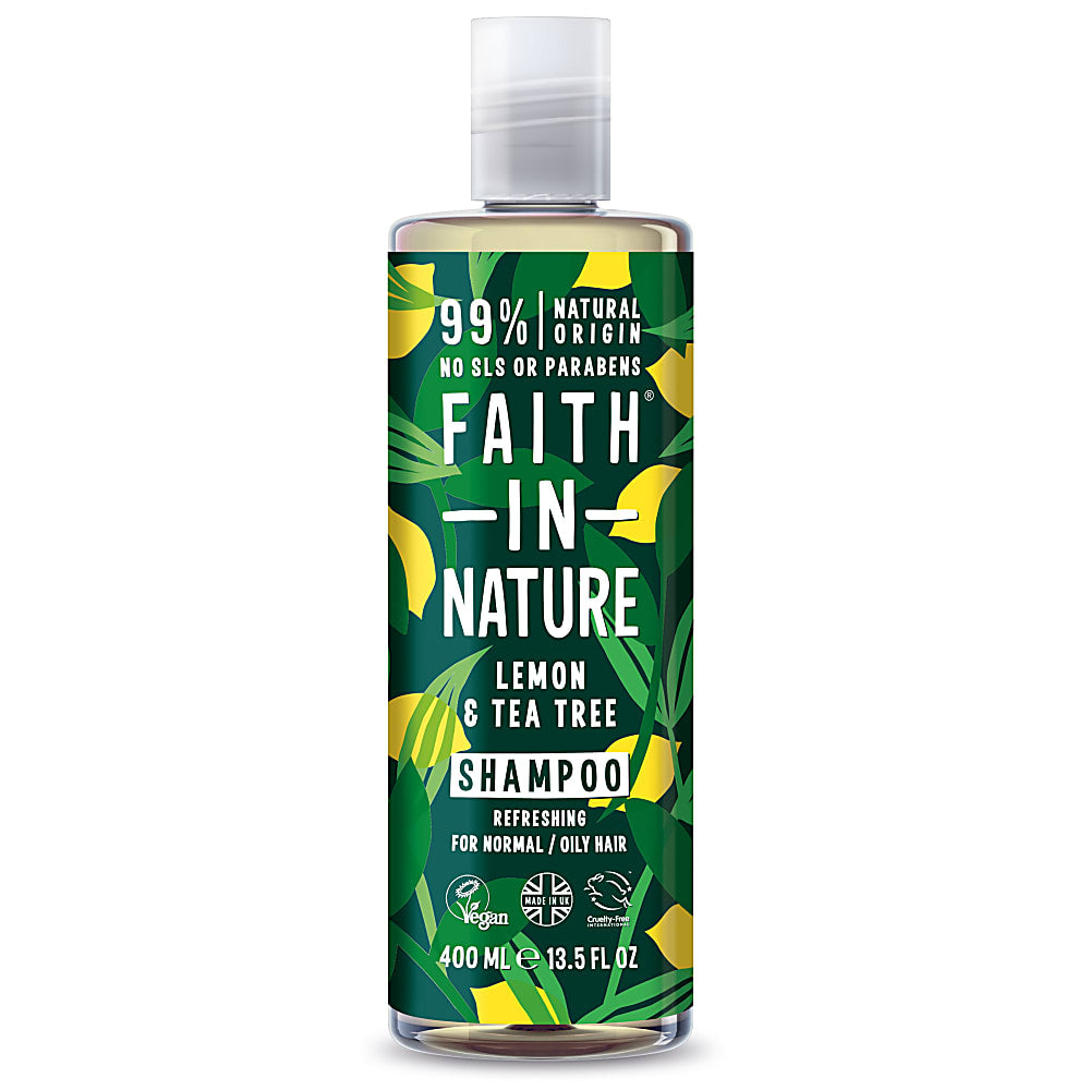 FAITH IN NATURE %99 Doğal İçerikli Ferahlatıcı Şampuan 400 ml Normal-Yağlanmaya-Kepeğe Meyilli Saçlar İçin Limon ve Çay Ağacı