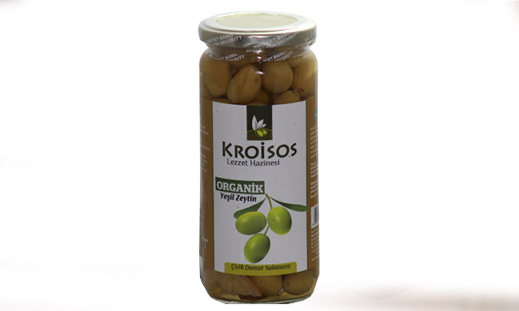 Kroisos Organik Çizik Yeşil Zeytin 300 g