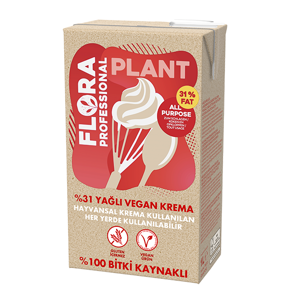 FLORA PROFESSIONAL %31 Bitkisel Yağlı Vegan Kremsos 1 L