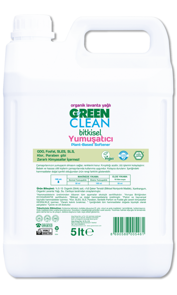 U Green Clean Yumuşatıcı 5 Litre-Lavanta