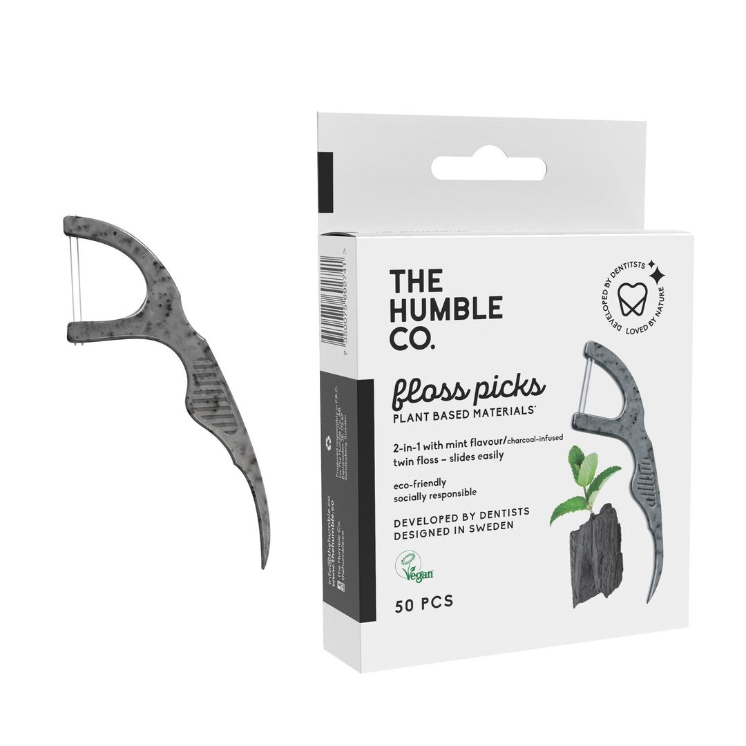 THE HUMBLE CO Kömürlü Kürdanlı Diş İpi