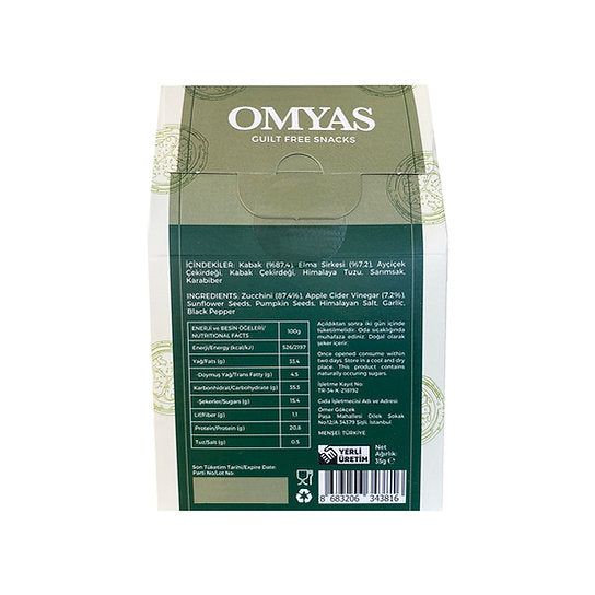 OMYAS Kurutulmuş Kabak Cipsi Elma Sirkeli 30 g