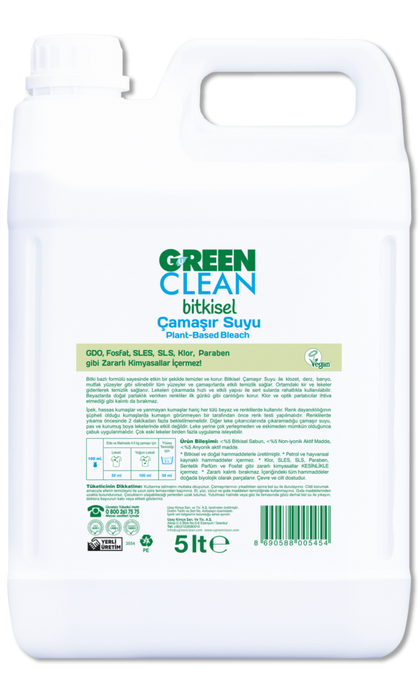 U GREEN CLEAN Bitkisel Çamaşır Suyu 5 litre