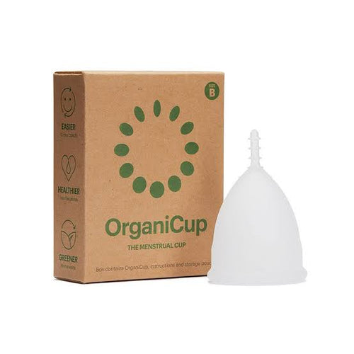 OrganiCup Model B regl kabı ve karton kutusu