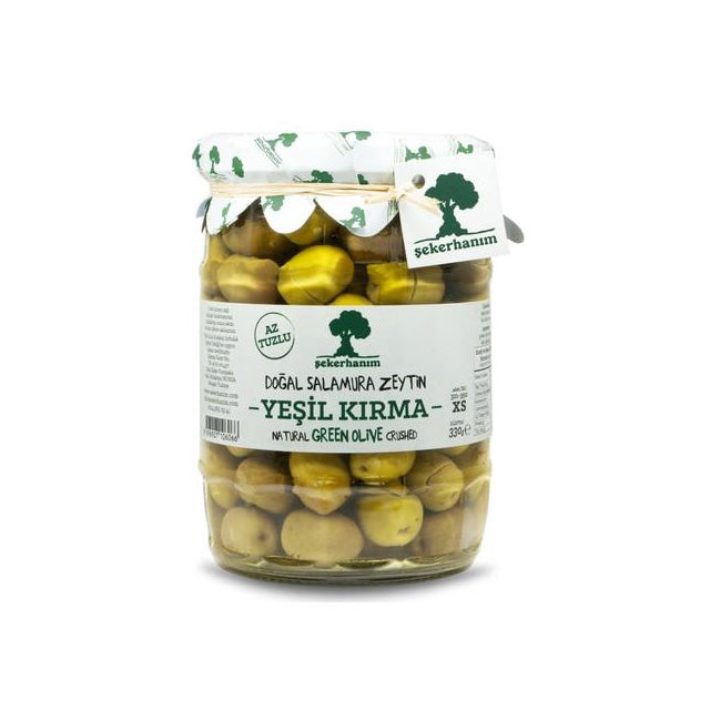 ŞEKERHANIM Az Tuzlu Yeşil Kırma Zeytin 330 g